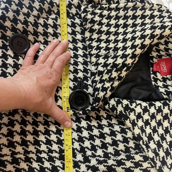 Spirit Jacket Womens Size SP Wool Coat black and white belt - Picture 6 of 8